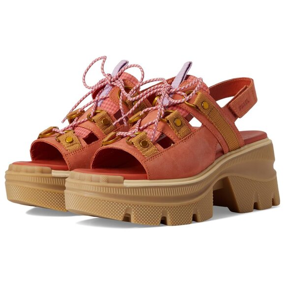 Sorel Shoes Rein CB Tuscan Leather Lace Platform Sandals